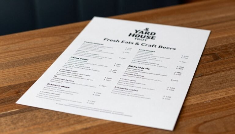 yard house troy menu